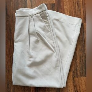 Abercrombie & Fitch Sloane Tailored Wide Leg Pants — light taupe, 12 Short